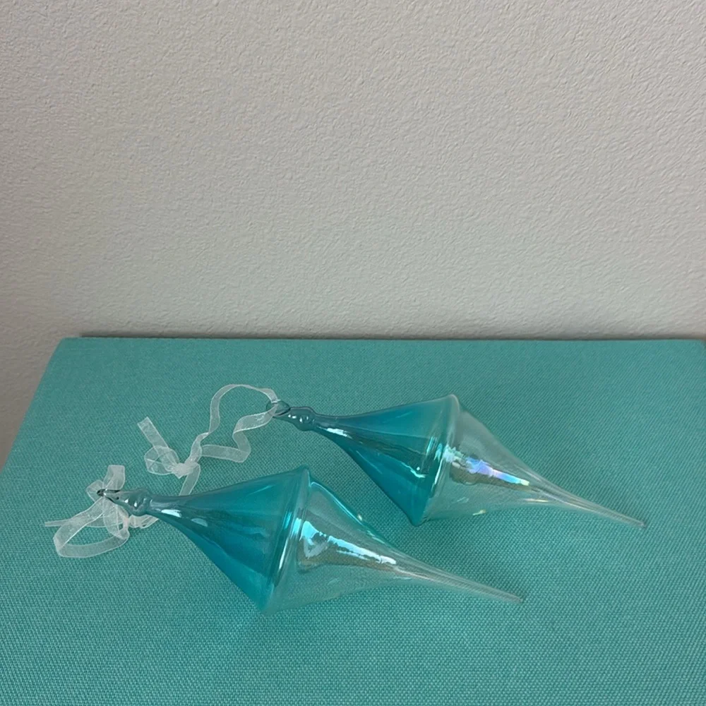 2 Turquoise Top Ornaments